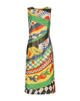 Calf-length sequined Carretto-pattern dress - | Dolce & Gabbana