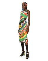 Calf-length sequined Carretto-pattern dress - | Dolce & Gabbana
