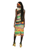 Calf-length sequined Carretto-pattern dress - | Dolce & Gabbana