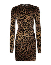 Short chenille jacquard dress with DG logo - | Dolce & Gabbana