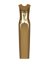 Long foiled satin corset dress - | Dolce & Gabbana