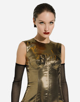 Long foiled satin corset dress - | Dolce & Gabbana