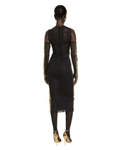 Foiled organzine calf-length dress with gloves - | Dolce & Gabbana