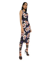 Cady sheath dress with peony print - | Dolce & Gabbana