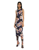 Cady sheath dress with peony print - | Dolce & Gabbana