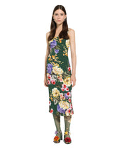 Charmeuse strapless dress with garden print - | Dolce & Gabbana