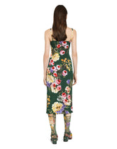 Charmeuse strapless dress with garden print - | Dolce & Gabbana