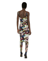 Charmeuse slip dress with nocturnal flower print - | Dolce & Gabbana