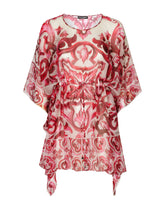 Short majolica-print chiffon caftan - | Dolce & Gabbana