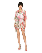 Carnation-print chiffon caftan - | Dolce & Gabbana