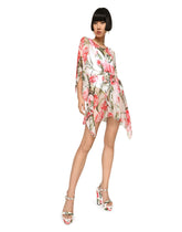 Carnation-print chiffon caftan - | Dolce & Gabbana