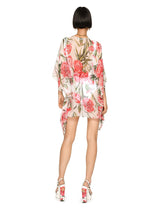 Carnation-print chiffon caftan - | Dolce & Gabbana