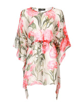 Carnation-print chiffon caftan - | Dolce & Gabbana