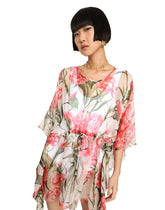 Carnation-print chiffon caftan - | Dolce & Gabbana