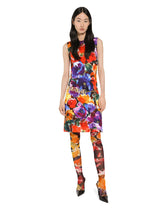 Brocade midi dress with abstract flower print - | Dolce & Gabbana