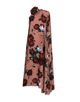 Asymmetrical charmeuse dress with vintage rose print - | Dolce & Gabbana