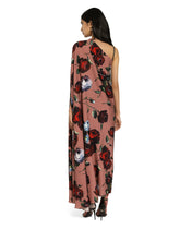 Asymmetrical charmeuse dress with vintage rose print - | Dolce & Gabbana