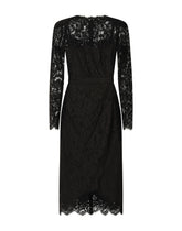Galloon lace calf-length wrap dress - | Dolce & Gabbana