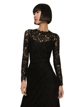 Galloon lace calf-length wrap dress - | Dolce & Gabbana