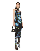 Charmeuse sheath dress with bluebell print - | Dolce & Gabbana