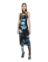 Charmeuse sheath dress with bluebell print - | Dolce & Gabbana