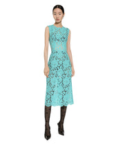 Lace sheath dress with cut at the waist - | Dolce & Gabbana