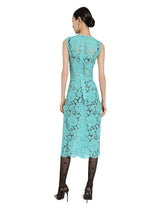 Lace sheath dress with cut at the waist - | Dolce & Gabbana