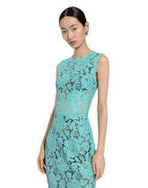Lace sheath dress with cut at the waist - | Dolce & Gabbana
