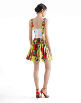 Short corset dress with bouquet print - | Dolce & Gabbana