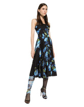 Strapless charmeuse dress with bluebell print - | Dolce & Gabbana