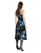 Strapless charmeuse dress with bluebell print - | Dolce & Gabbana