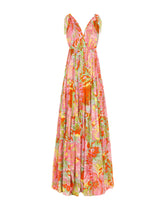 Long 60s-print chiffon dress - | Dolce & Gabbana