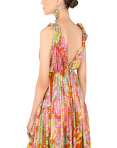 Long 60s-print chiffon dress - | Dolce & Gabbana
