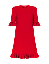 Short cady dress with ruche detailing - | Dolce & Gabbana