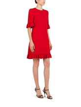 Short cady dress with ruche detailing - | Dolce & Gabbana