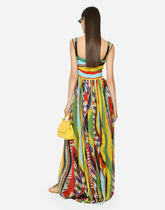 Long Carretto-print slip dress - | Dolce & Gabbana