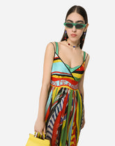 Long Carretto-print slip dress - | Dolce & Gabbana