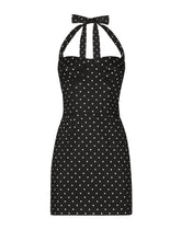 Short cotton corset dress with polka-dot print - | Dolce & Gabbana