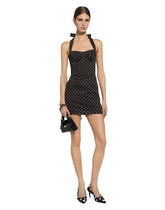 Short cotton corset dress with polka-dot print - | Dolce & Gabbana