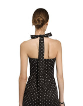 Short cotton corset dress with polka-dot print - | Dolce & Gabbana