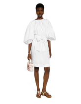 Cotton midi dress with puff sleeves - | Dolce & Gabbana