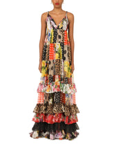 Long floral-print patchwork chiffon dress - | Dolce & Gabbana