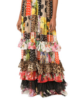 Long floral-print patchwork chiffon dress - | Dolce & Gabbana