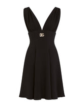 Cady midi dress with crystal-embellished DG logo - | Dolce & Gabbana