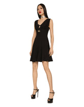Cady midi dress with crystal-embellished DG logo - | Dolce & Gabbana