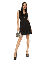 Cady midi dress with crystal-embellished DG logo - | Dolce & Gabbana