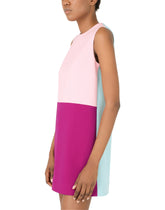 Short multi-colored crepe dress - | Dolce & Gabbana
