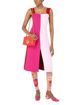 Multi-colored crepe midi dress - | Dolce & Gabbana