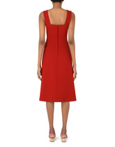 Multi-colored crepe midi dress - | Dolce & Gabbana