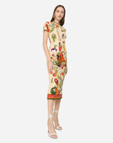 Vegetable-print charmeuse midi dress - | Dolce & Gabbana
